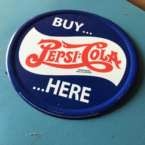 Pepsi - Cola Tin Round Sign - Man Cave Sign Pepis Sign - Picture 1 of 2